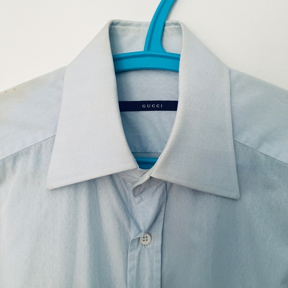 Gucci Logo Pattern Dress Shirt (15) - Picture 7 of 8